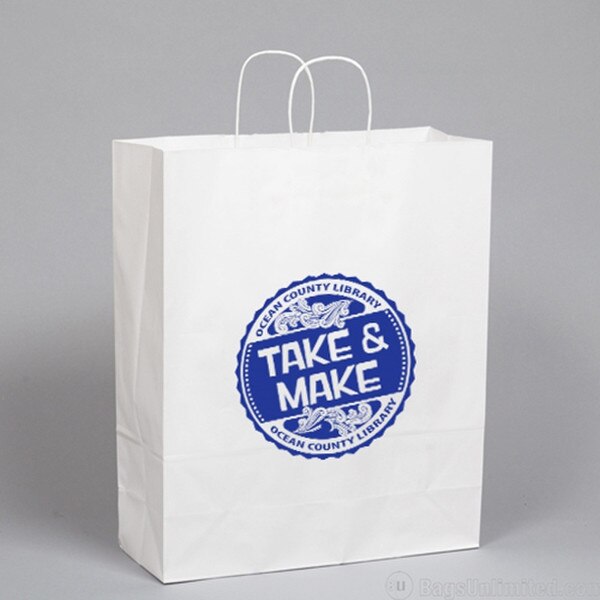 White Kraft Paper Custom PRINTED Sh